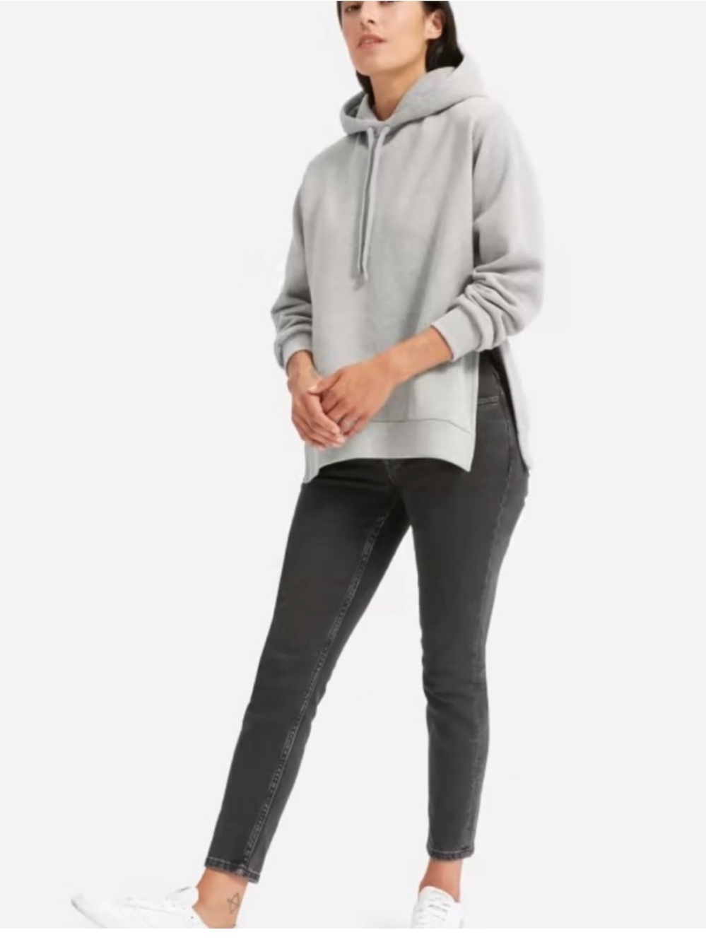 Everlane Big Slide Fleece Hoodie Lavender Drawstring Sweater- Women